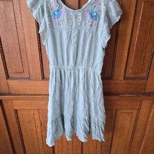 Mine Light Blue Dress with Embroidery